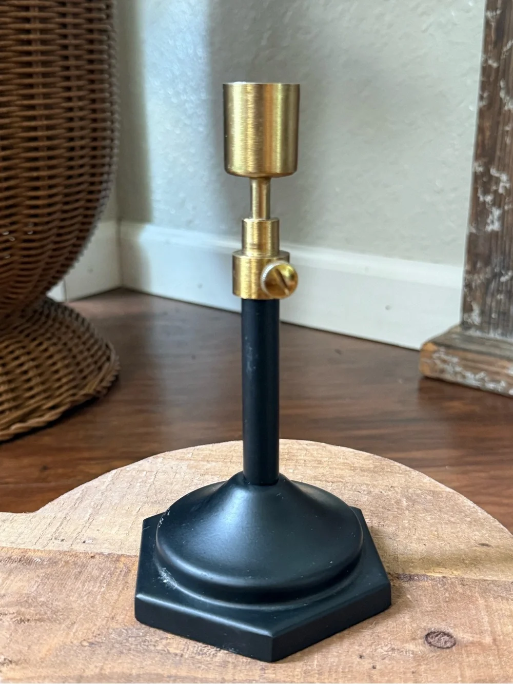 Hearth And Hand With Magnolia Adjustable Candleholder Tapered, Black/Gold